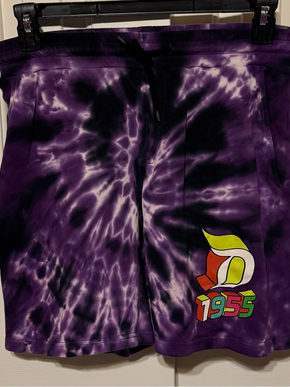 Disneyland Soft Purple Tie-Dye Shorts with Colorful 1955 Graphic Size XS